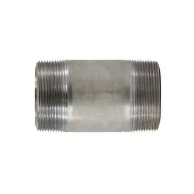 Midland Industries 51160 - Seamless Pipe Nipple, 2" MPT x 2" MPT, Close L, Stainless Steel, SCH 80