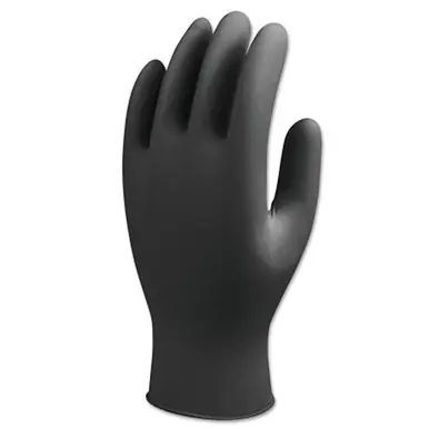 SHOWA 7700PFTXL 7700 Series Nitrile Glove, Black, Rolled Cuff, X-Large