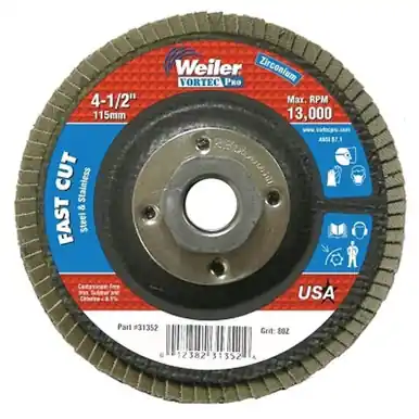 Weiler 31352 Flap Disc, 4.5", 80 Grit