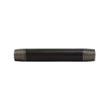 Midland Industries 59045SMLS - Seamless Pipe Nipple, 3/8" MPT x 3/8" MPT, 3-1/2" L, Steel, Black,