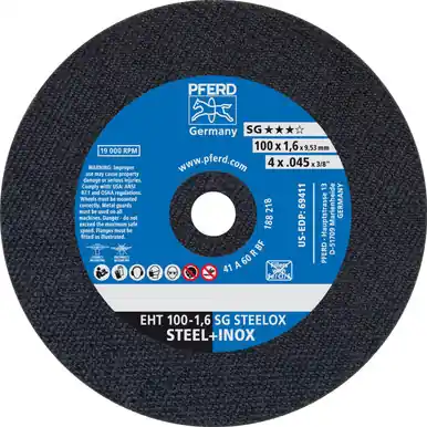 PFERD 69411 4" x 1/16" Die Grinder Wheel, 3/8" AH A-PSF 60 Grit - Type 1 (25pk)
