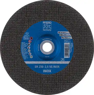 PFERD 63655 9" x 3/32" Cut-Off Wheel, 7/8" A.H. SG INOX - Type 27 (25pk)