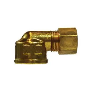 Midland Industries 00070-0408 - 90° Elbow, 1/4" Compression x 1/2" NPT(F)F, Brass