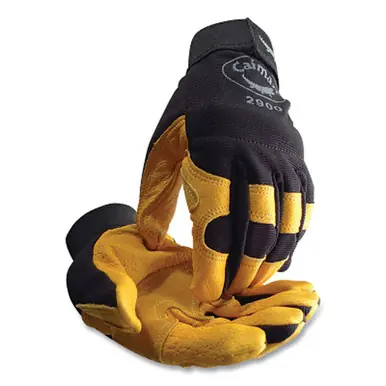 Caiman 2900-XL Mechanics Gloves, XL, Black/Yellow (12pk)