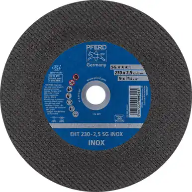 PFERD 63654 9" x 3/32" Cut-Off Wheel, 7/8" A.H. SG INOX - Type 1 (25pk)