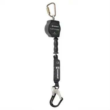 Safewaze SW8008-10-ALU-RBH - Latitude HD 10‘ Single Cable SRL-P Carabiner, Alu Rebar Hook