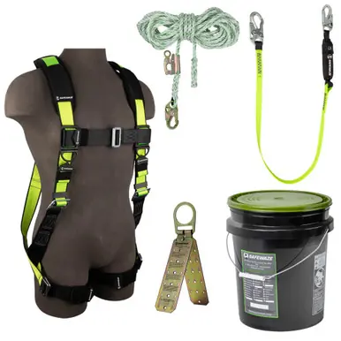 Safewaze FS120-L/XL - PRO Bucket Roof Kit FS280-L/XL Harness, FS700-50GA VLL, FS560 Lanyard, FS870