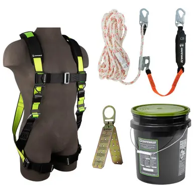 Safewaze FS-ROOF-X-L/XL - PRO Bucket Roof Kit FS280-L/XL Harness, 018-7005 VLL, FS870 Anchor