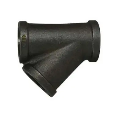 Midland Industries 65971 - Lateral Wye, 4" FPT x 4" FPT x 4" FPT, Iron, Black