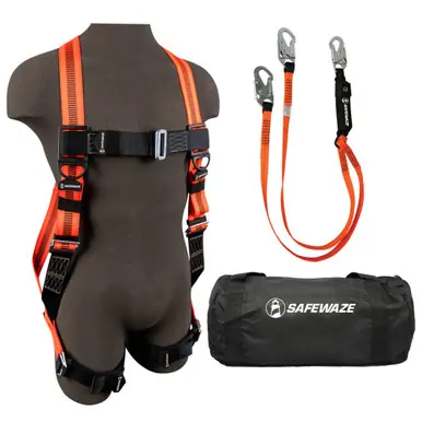 Safewaze 019-3035 - V-Line Bag Combo FS99280-E Harness, FS88561-E Lanyard, FS8125 Bag