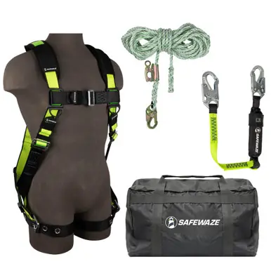 Safewaze 019-3011 - PRO Bag Kit FS185-S/M Harness, FS700-50GA VLL, FS560-3 Lanyard, FS8175 Bag