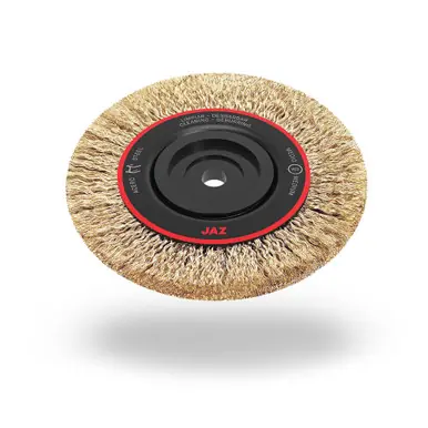 JAZ 12131B 3/16" Mini Crimped Wheel Brush, .005" 302 Stainless Steel, 1/8" Stem, Bulk Package (10pk)