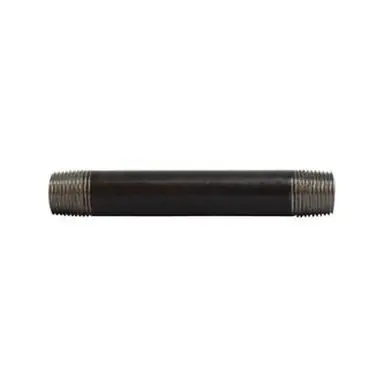 Midland Industries 59043SMLS - Seamless Pipe Nipple, 3/8" MPT x 3/8" MPT, 2-1/2" L, Steel, Black,