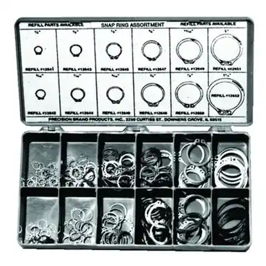 Precision Brand 12900 Snap Ring Assortment, Spring Steel