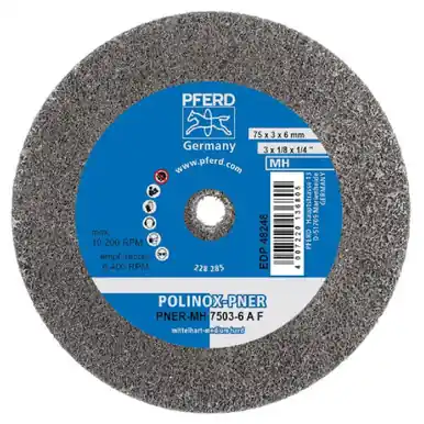 PFERD 48248 3" x 1/8" Unitized Wheel 1/4" A.H., A/O Fine (MW) 6AF (10pk)