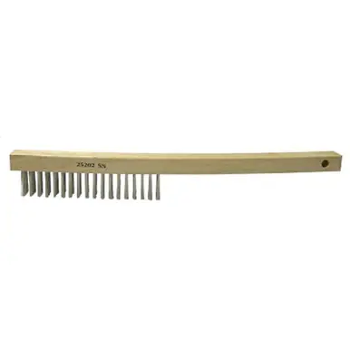 Weiler 25202 Economy Scratch Brush, 4 x 18 Rows, Curved Hardwood Handle