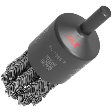 JAZ 12460B 1-1/8" Knot Wire End Brush, .014" Steel, 1/4" Shank, Bulk Package (10pk)