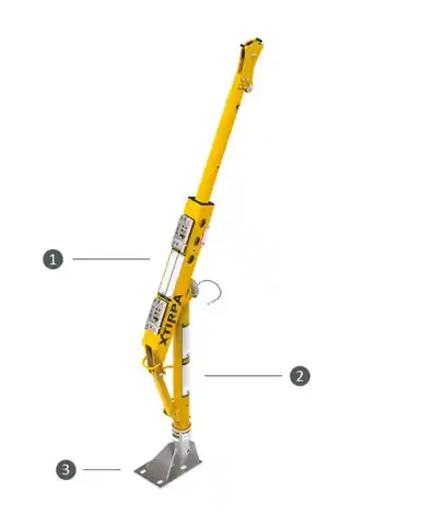 Safewaze XTIRPA Floor Adapter System includes Davit Arm, Mast, & Floor Base