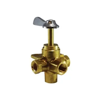Midland Industries 09515-06 - Bottom Outlet Ball Valve w/ 360° Click, 3/8 x 3/8 x 3/8 x 3/8"
