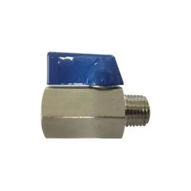 Midland Industries 46930SS - Miniature Ball Valve, 1/8" Nominal, MPT x FPT, 400 psi Pressure