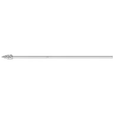 PFERD 25644 Carbide Bur - Tree (Pointed End), STEEL Cut 3/8" x 3/4" x 1/4" Shank - SG-3 L6