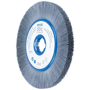 PFERD 84150 12" OD M-BRAD composite wheel brush, narrow face .022"/320 grit SiC, 2" Keyed AH, 2-3/8"