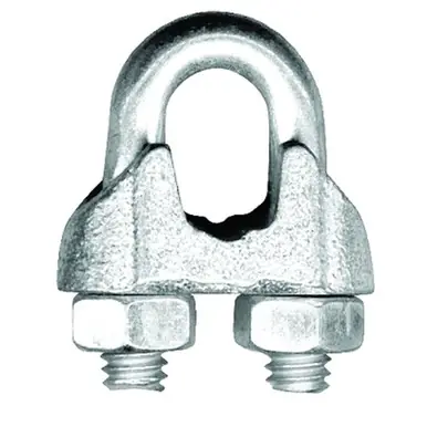 Peerless 4503140 Malleable Wire Rope Clip, 1/8", Bright Zinc (50pk)