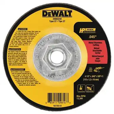 DeWalt DW8424H 4-1/2" HP Metal Cutting Wheel
