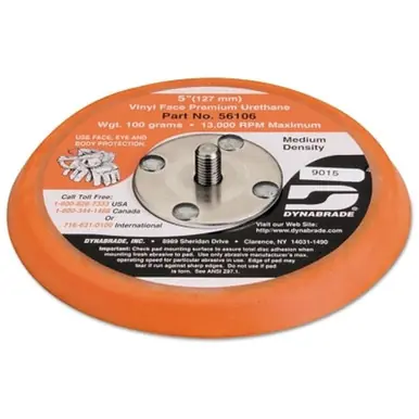 Dynabrade 56106 Non-Vacuum Disc Pad, 5" x 5/16"-24, Black