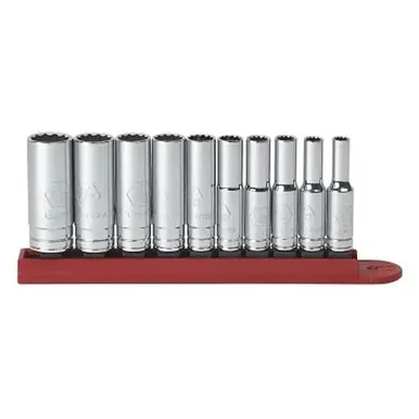 GEARWRENCH 80309D Socket Set, 1/4" Drive, 10pc Deep