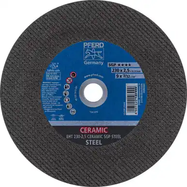 PFERD 63668 9" x 3/32" Cut-Off Wheel, 7/8" A.H. CERAMIC SGP STEEL - Type 1 (25pk)