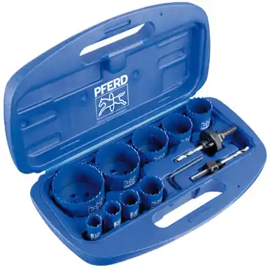 PFERD 29180 13 Piece Bi-Metal Hole Saw Kit, For Assembly Mechanics