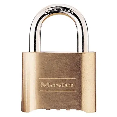 Master Lock 175 Combination Brass Padlock, 5/16" Shackle, 1" x 1" (6pk)