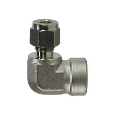 Midland Industries SSC250264 - 90° Union Elbow, 3/8" Tube OD x 1/4" NPT(F), Stainless Steel