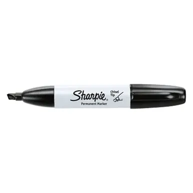 Sharpie 38201 Permanent Marker, 5.3mm Chisel Point, Black