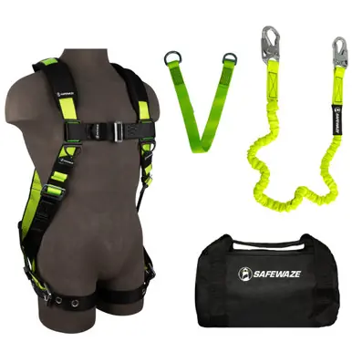 Safewaze FS140-S/M - PRO Bag Kit FS185-S/M Harness, FS590 Lanyard, FS811-6 Anchor, FS8150 Bag
