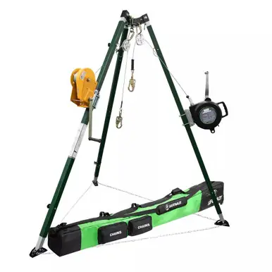 Safewaze 022-11035 - 10‘ Tech Tripod Kit 65‘ Material Winch, 65‘ 3-Way