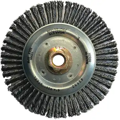 JAZ 43132B JAZ PRO 6" Stringer Bead Knot Wire Wheel, 50 Knots, .020" Steel, 5/8"-11, Bulk (10pk)