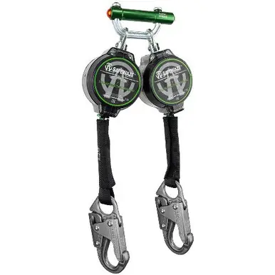 Safewaze 018-5024 - 7‘ Web Retractable, Dual Leg w/ Steel Snap Hooks & Behind the Web Connector