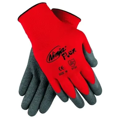 MCR N9680L Ninja Flex Gloves, L, Gray/Red