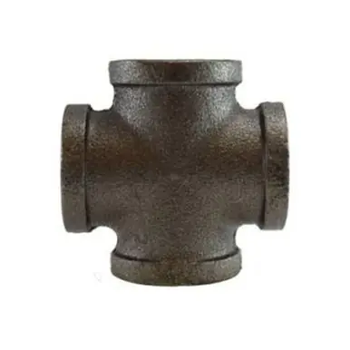 Midland Industries 65391 - Cross, 1/4" FPT x 1/4" FPT x 1/4" FPT x 1/4" FPT, Iron, Black