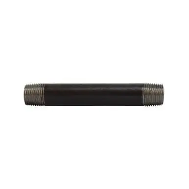 Midland Industries 59056SMLS - Seamless Pipe Nipple, 3/8" MPT x 3/8" MPT, 12" L, Steel, Black, SCH
