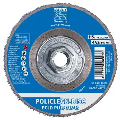 PFERD 44879 4-1/2" x 1/2" POLICLEAN PLUS Disc 5/8-11 Thread - Type 27 (5pk)