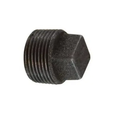 Midland Industries 65660 - Cored Square Head Plug, 3" MPT, Iron, Black