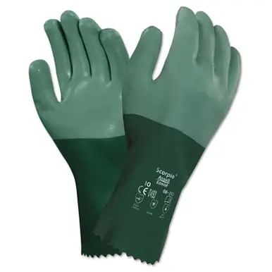 Ansell 8-352-9 AlphaTec Neoprene Coated Gloves with Rough Finish, Size 9, Green (12pk)