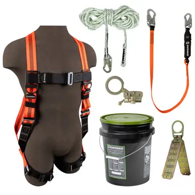 Safewaze FS-EX6000-Bucket - V-Line Bucket Roof Kit FS99280-E Harness, FS700-50 VLL, FS1120 Grab,