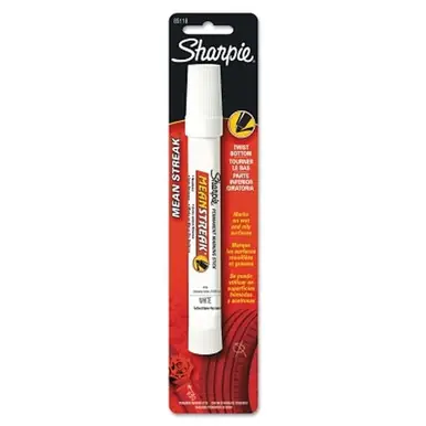 Sharpie 85118PP Mean Streak Permanent Marking Stick, Bullet Tip, White