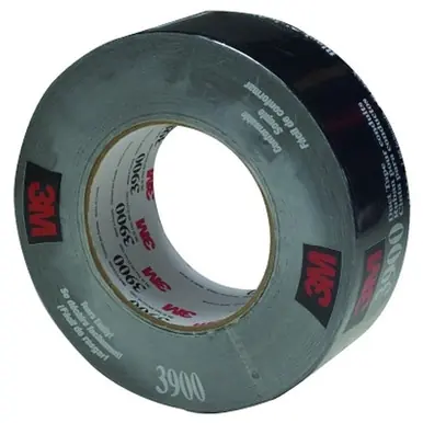 3M 021200-49833 Duct Tape 3900, Black, 5.5 in x 5.5 in x 7.7 mil