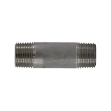 Midland Industries 51101 - Seamless Pipe Nipple, 1" MPT x 1" MPT, 2" L, Stainless Steel, SCH 80