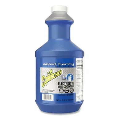 Sqwincher 159030320 Liquid Concentrate, Mixed Berry, 64 oz, Makes 5 gal